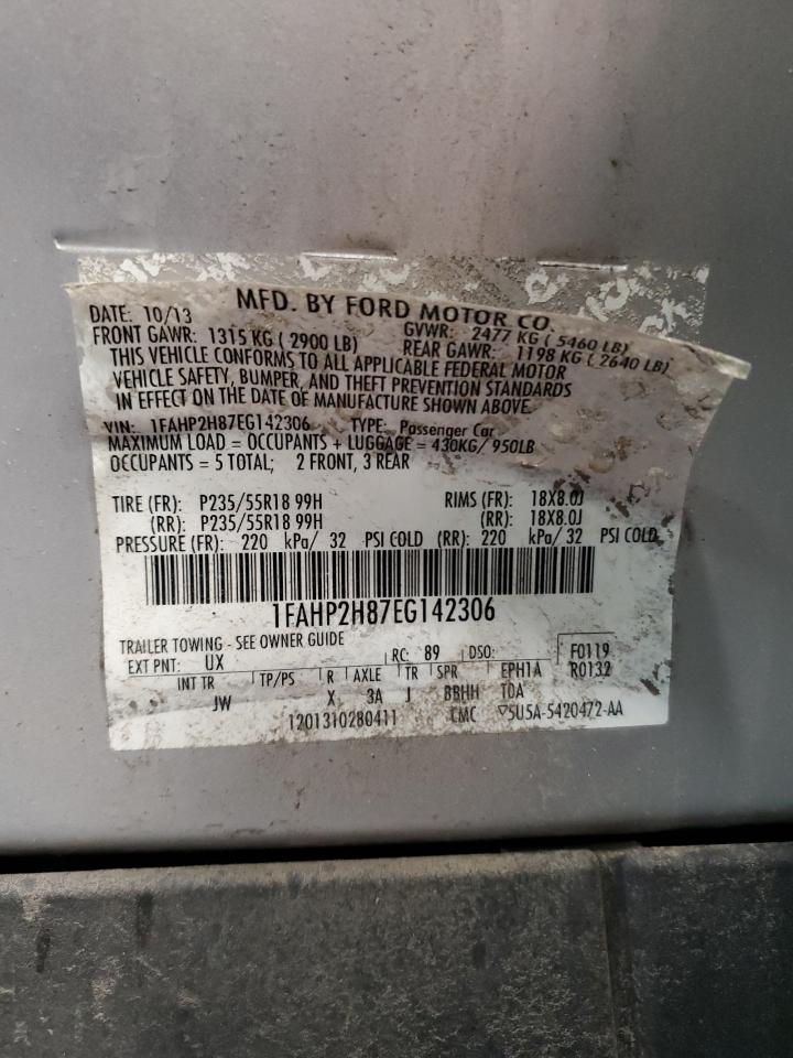 2014 Ford Taurus Sel VIN: 1FAHP2H87EG142306 Lot: 62403435