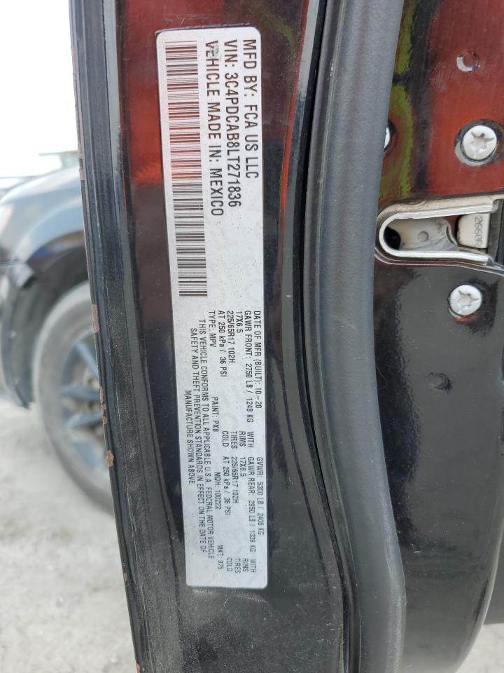 2020 Dodge Journey Se VIN: 3C4PDCAB8LT271836 Lot: 60402135