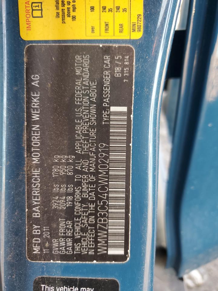 2012 Mini Cooper Countryman VIN: WMWZB3C54CWM02919 Lot: 59011635