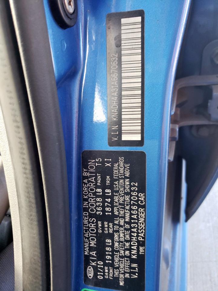 2010 Kia Rio Lx VIN: KNADH4A31A6670632 Lot: 62174925