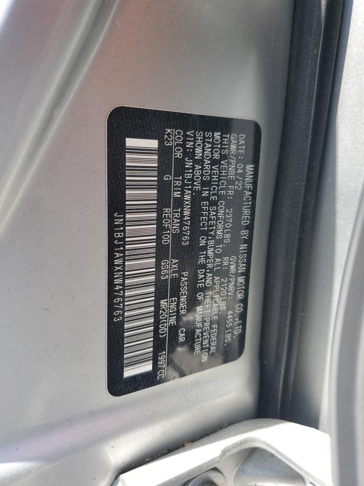 2022 Nissan Rogue Sport S VIN: JN1BJ1AWXNW476763 Lot: 60891175