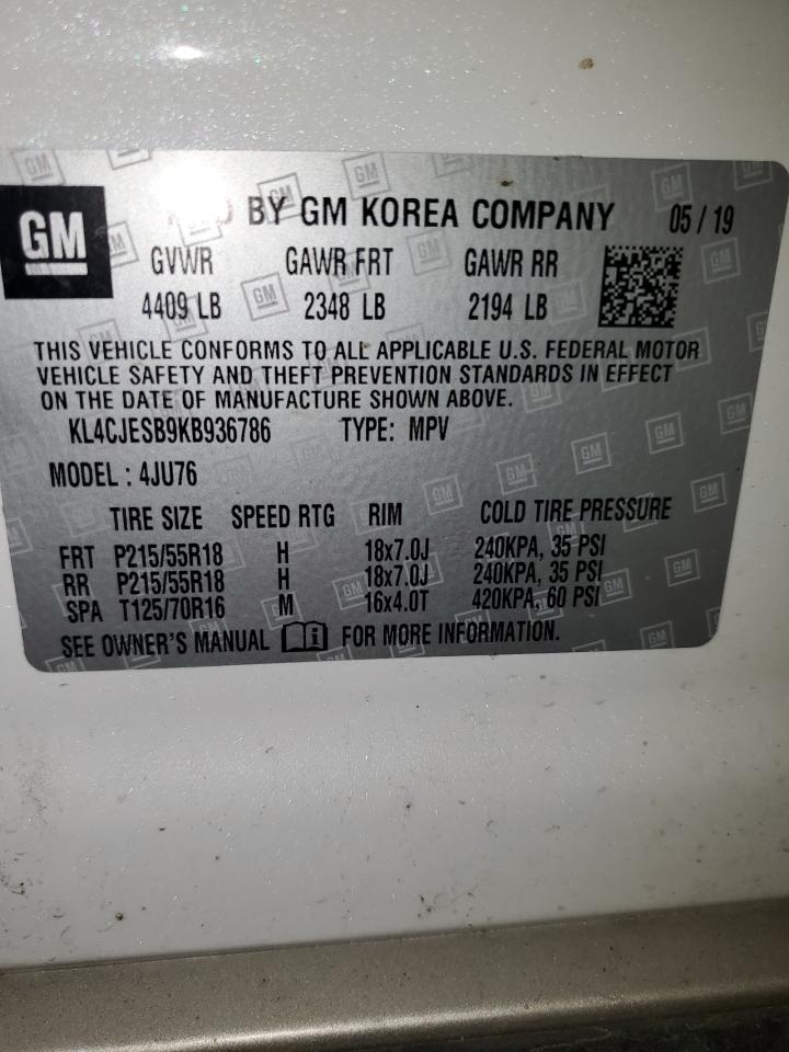 2019 Buick Encore Preferred VIN: KL4CJESB9KB936786 Lot: 59031135