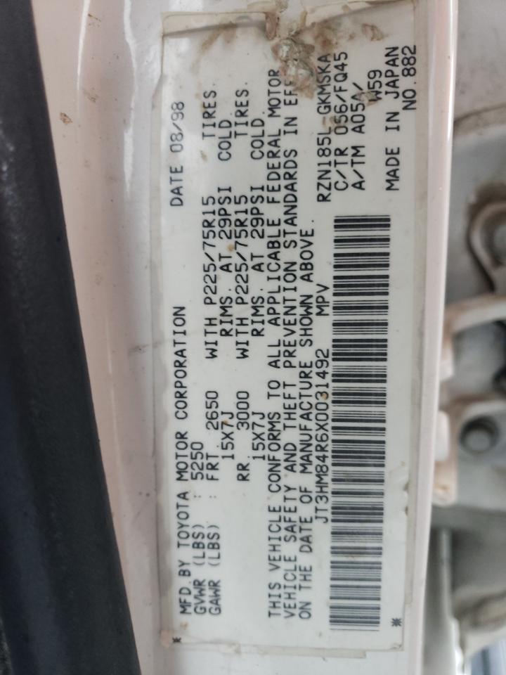 1999 Toyota 4Runner Sr5 VIN: JT3HM84R6X0031492 Lot: 59783335