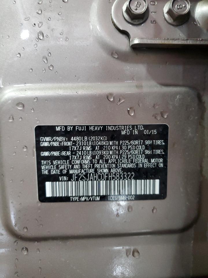 2015 Subaru Forester 2.5I Limited VIN: JF2SJAHC0FH583322 Lot: 61931765