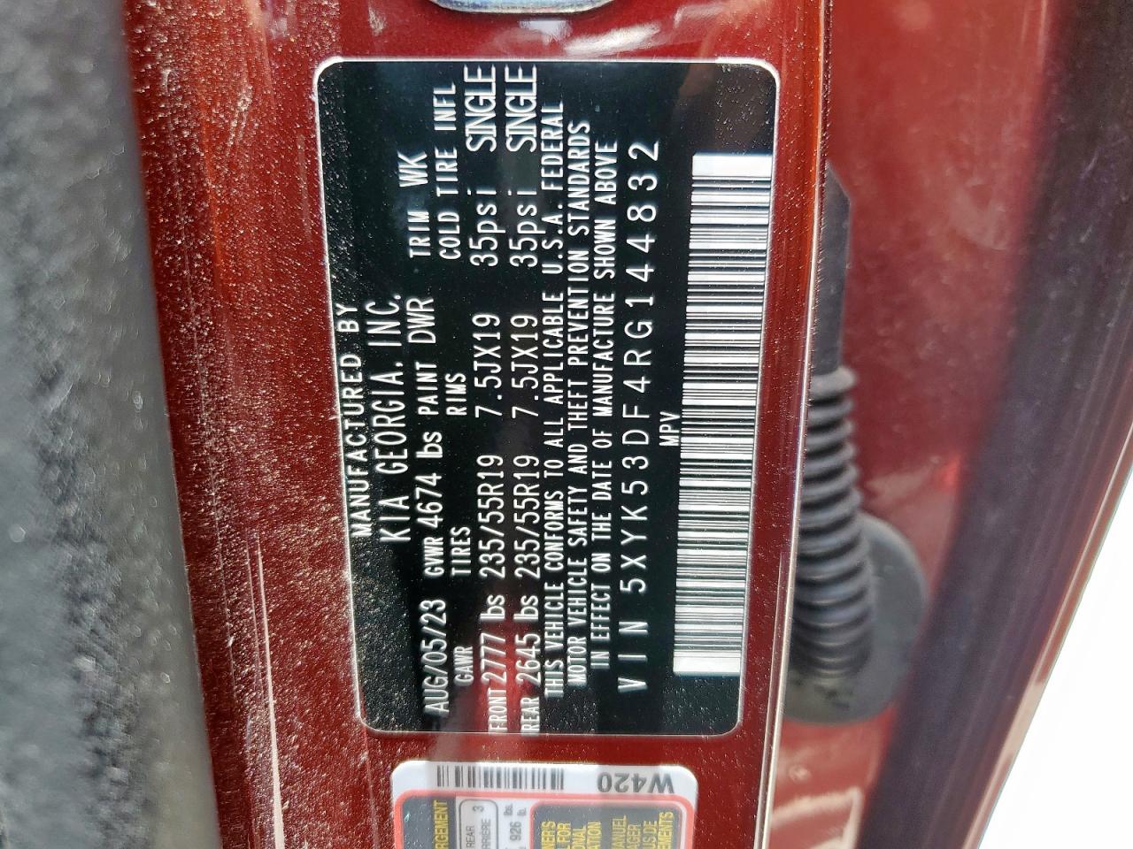 KIA SPORTAGE 2024 VIN 5XYK53DF4RG144832 фото 13