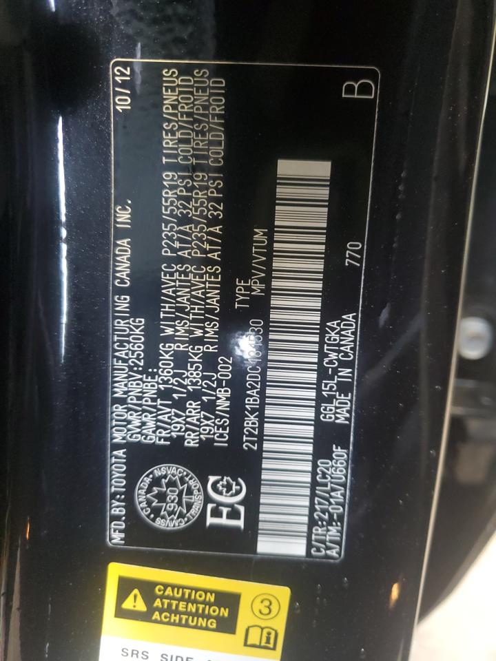 2013 Lexus Rx 350 Base VIN: 2T2BK1BA2DC181530 Lot: 62353825