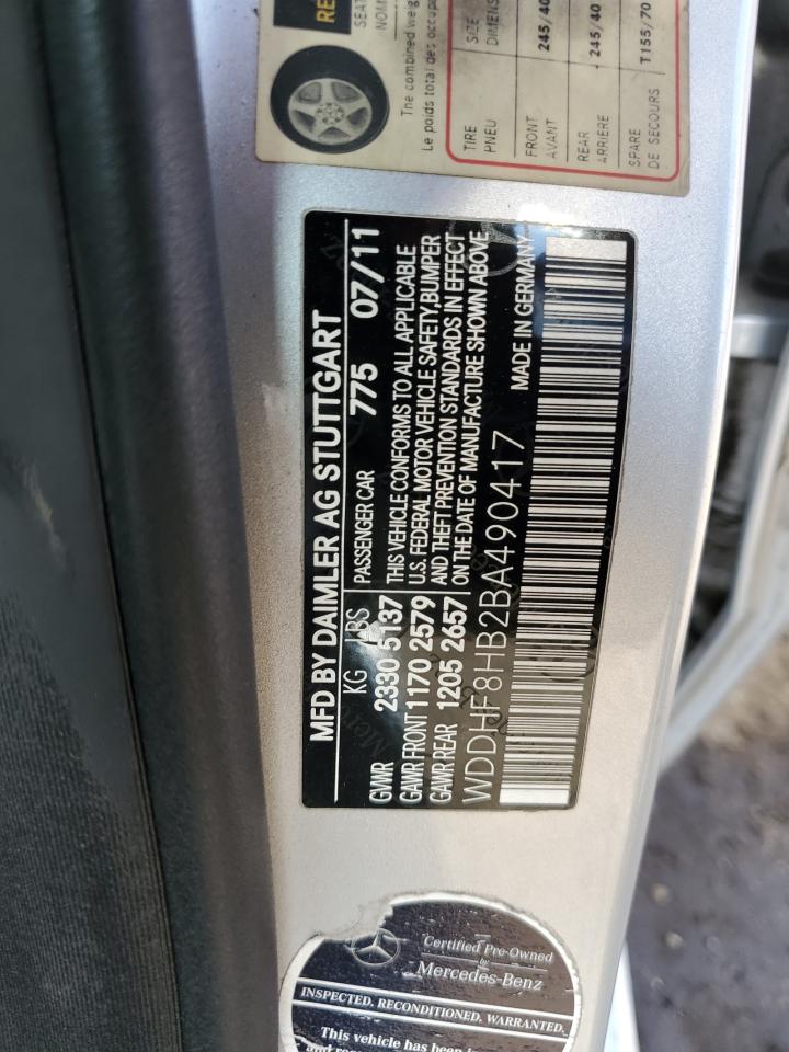 2011 Mercedes-Benz E 350 4Matic VIN: WDDHF8HB2BA490417 Lot: 62149055