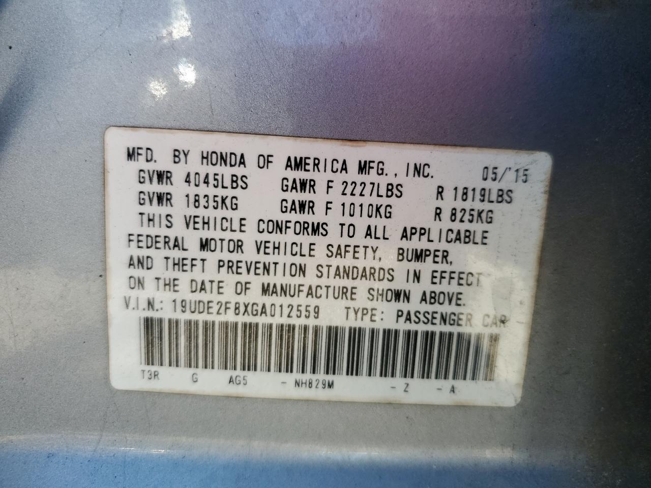 19ude2f8xga012559 19UDE2F8XGA012559 2016 Acura Ilx Premium