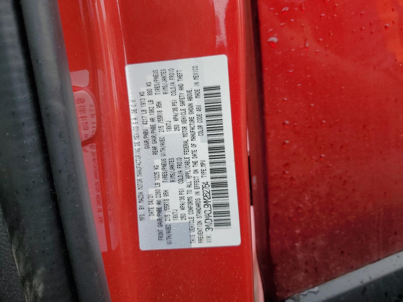 2021 Mazda Cx-30 Preferred VIN: 3MVDMACL9MM262764 Lot: 59032205