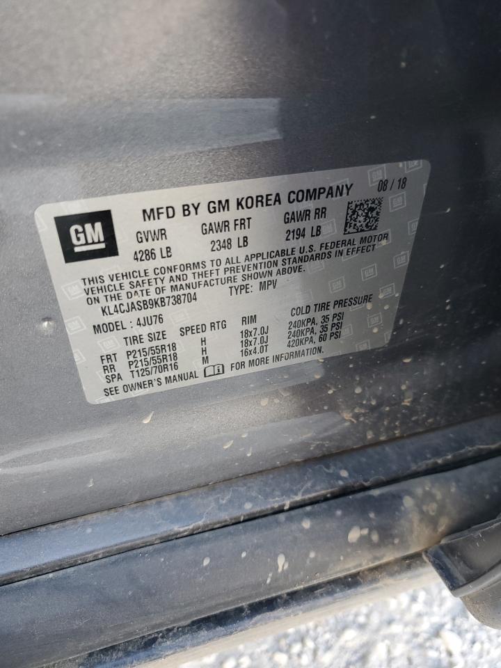 2019 Buick Encore Preferred VIN: KL4CJASB9KB738704 Lot: 61384875