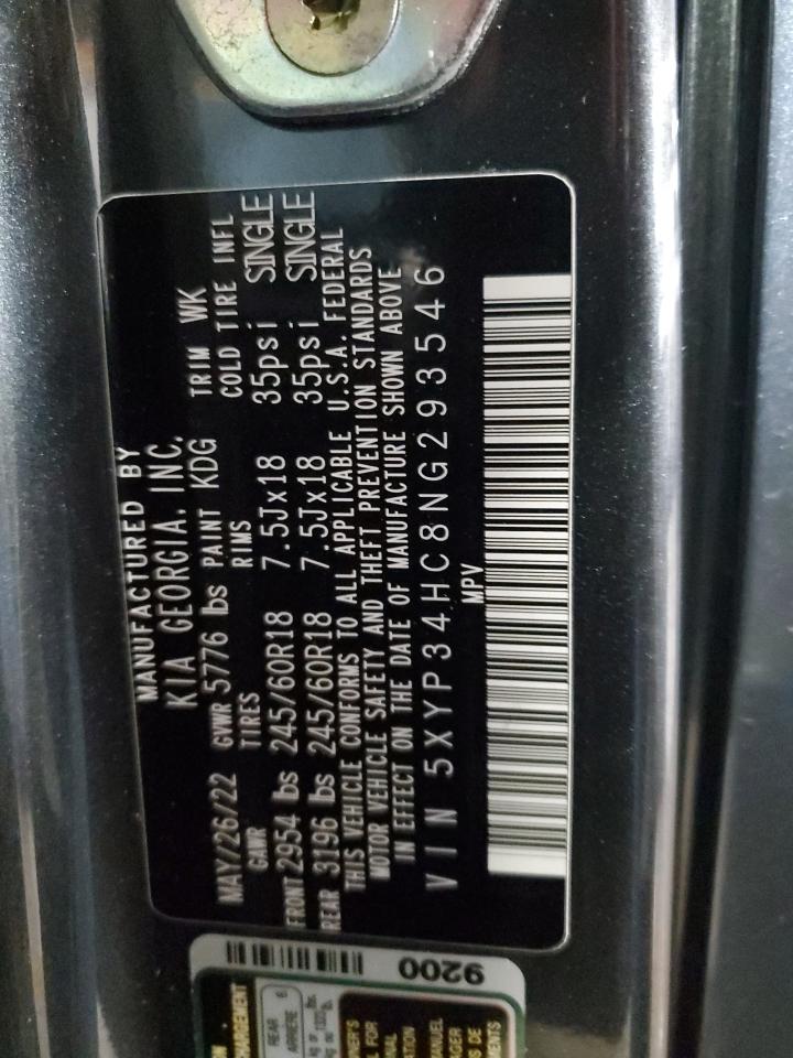 2022 Kia Telluride Ex VIN: 5XYP34HC8NG293546 Lot: 60906705