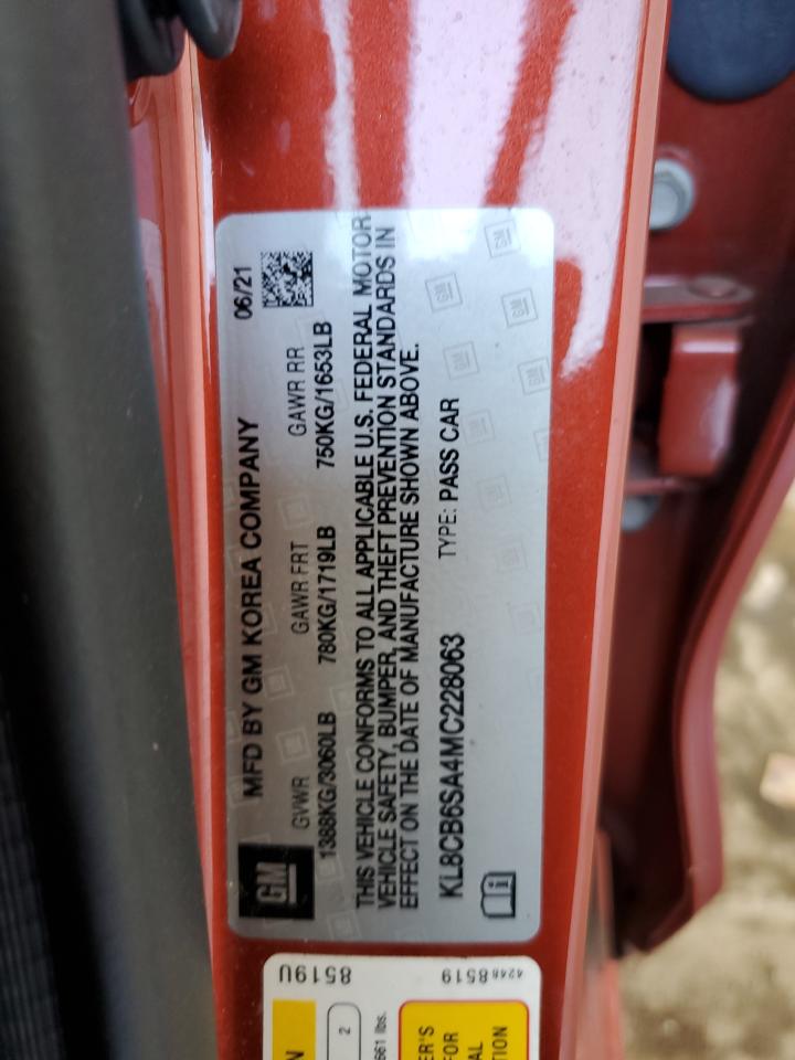 2021 Chevrolet Spark Ls VIN: KL8CB6SA4MC228063 Lot: 61246355