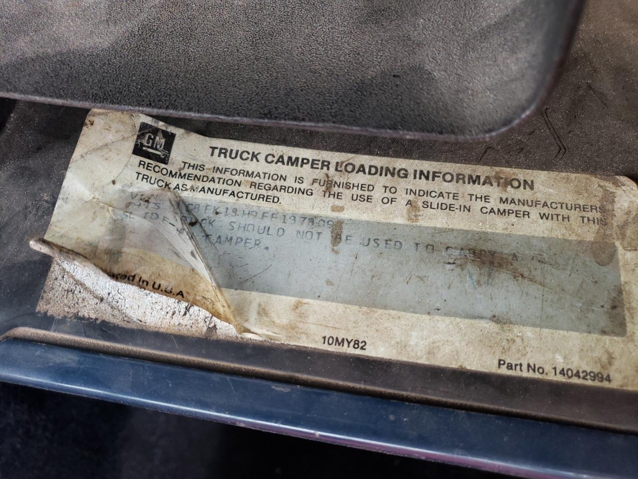 CHEVROLET C/K1500 1984 VIN 2GCEK14H8E1117827 zdjęcie 12