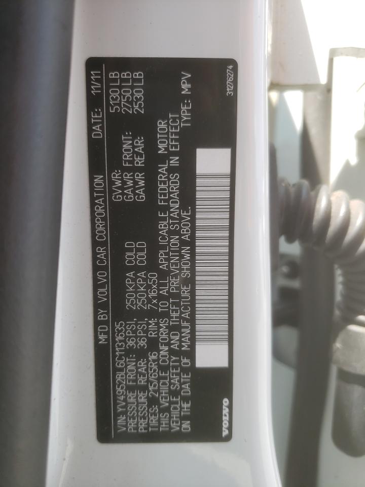 2012 Volvo Xc70 3.2 VIN: YV4952BL6C1131635 Lot: 61591945