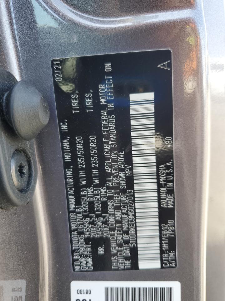 2021 Toyota Sienna Xse VIN: 5TDDRKEC9MS027013 Lot: 61505345