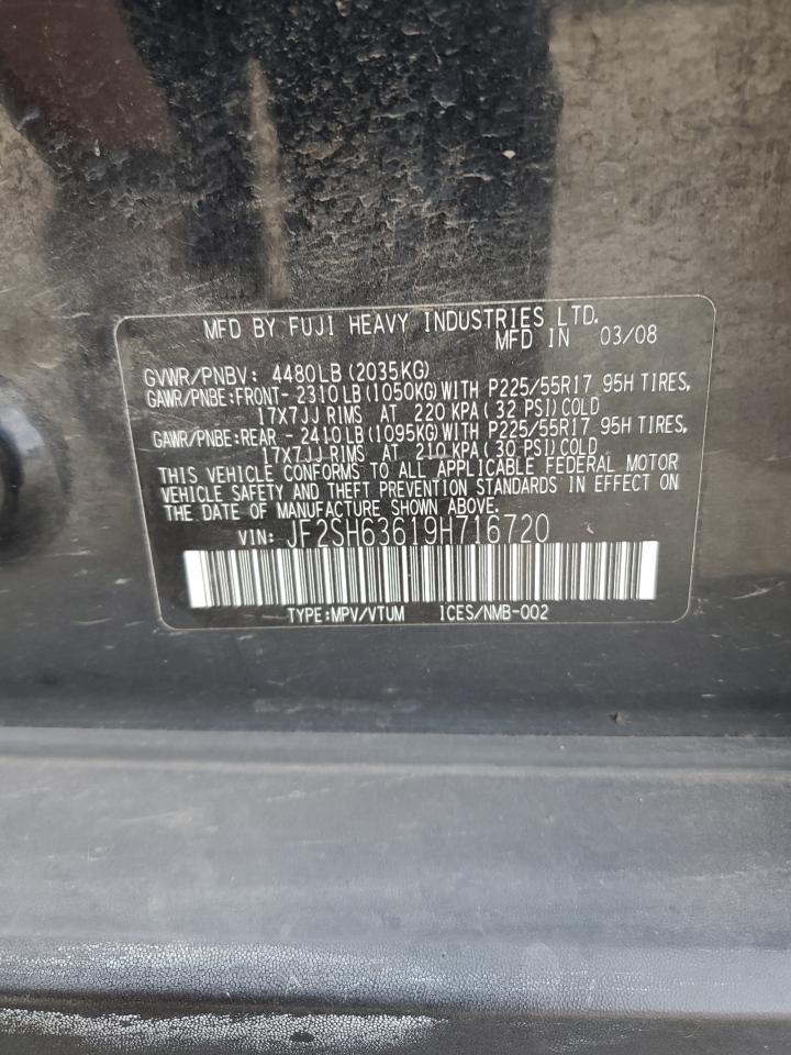 2009 Subaru Forester 2.5X Premium VIN: JF2SH63619H716720 Lot: 61016635