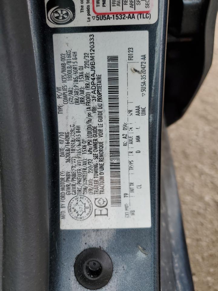 2011 Ford Fiesta S VIN: 3FADP4AJ9BM120333 Lot: 59869095