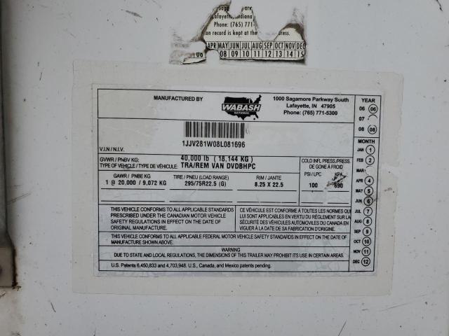2008 WABASH DVDBHPC DRY VAN TRAILER