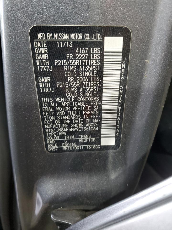 2014 Nissan Juke S VIN: JN8AF5MV9ET361064 Lot: 62499035