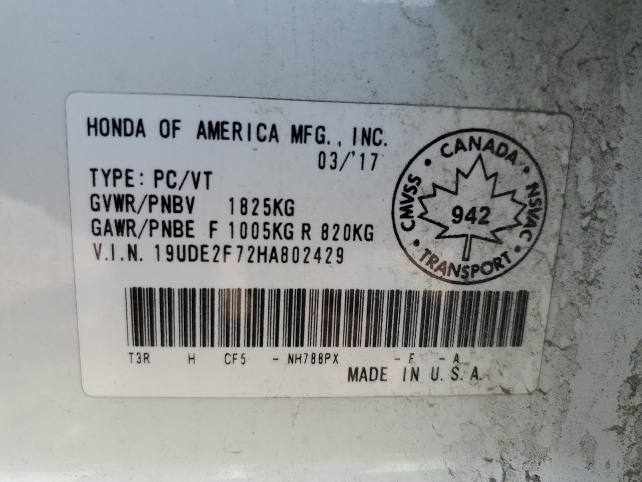 2017 Acura Ilx Premium VIN: 19UDE2F72HA802429 Lot: 59597125