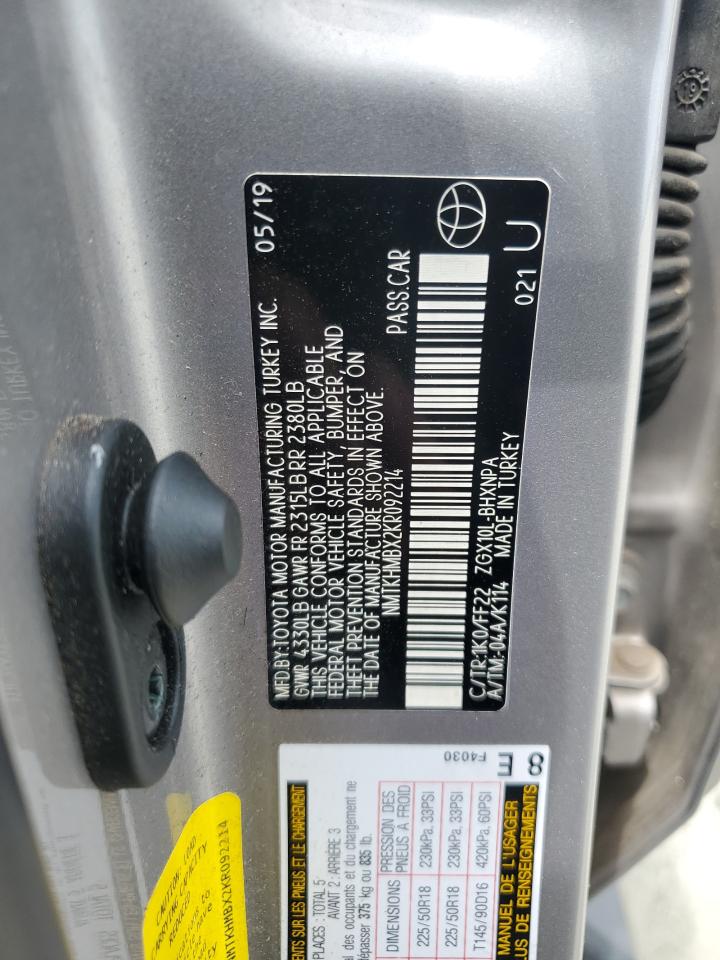 2019 Toyota C-Hr Xle VIN: NMTKHMBX2KR092214 Lot: 60315035