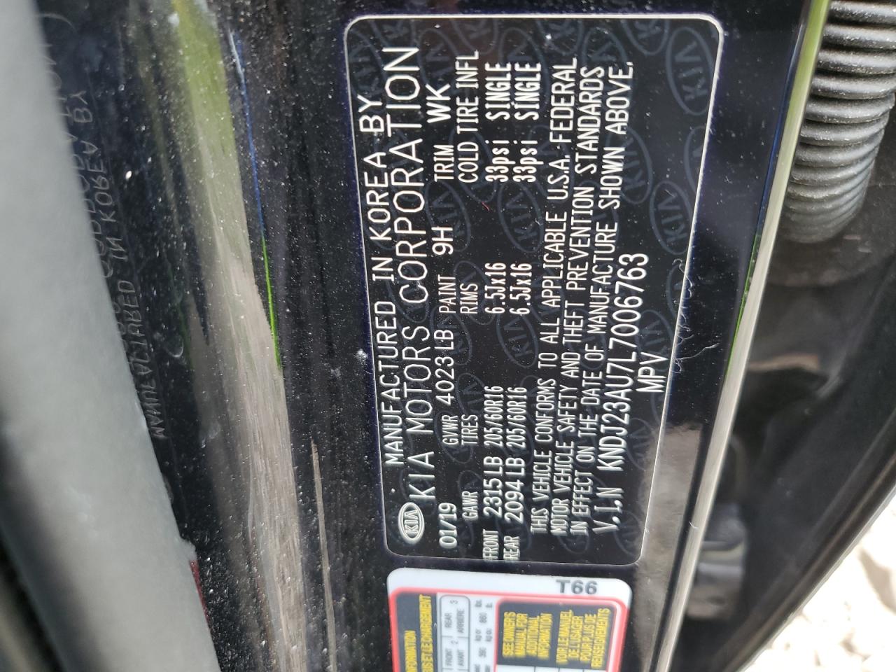 2020 Kia Soul Lx VIN: KNDJ23AU7L7006763 Lot: 62602365
