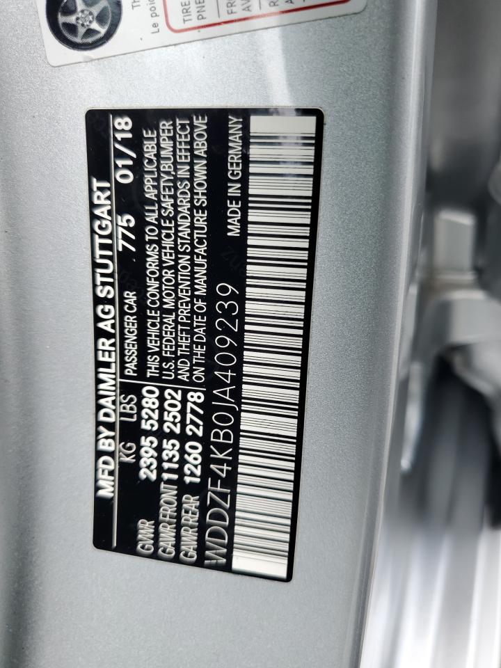 2018 Mercedes-Benz E 300 4Matic VIN: WDDZF4KB0JA409239 Lot: 62030475