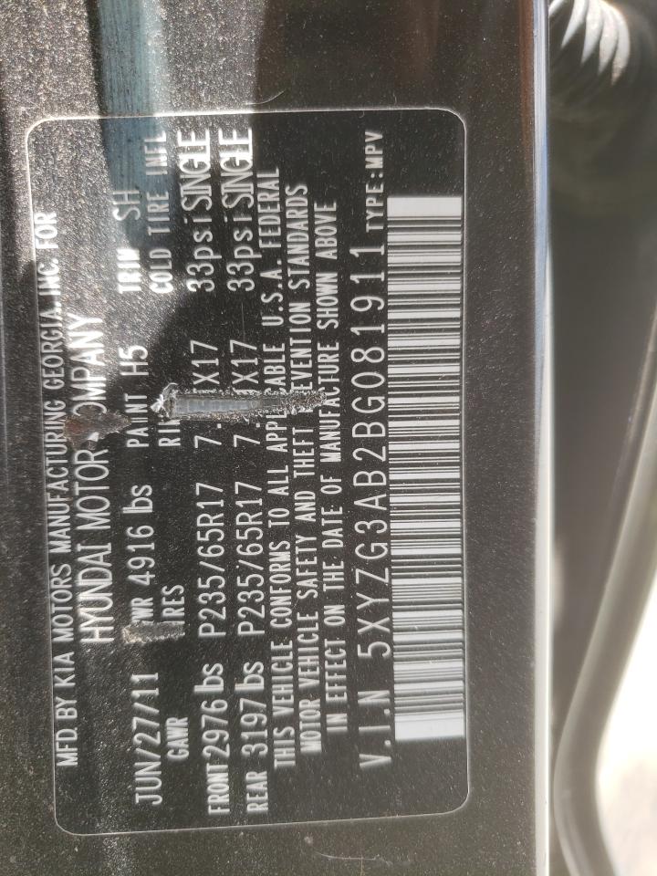 2011 Hyundai Santa Fe Gls VIN: 5XYZG3AB2BG081911 Lot: 96227835