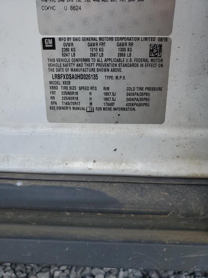 2017 Buick Envision Essence VIN: LRBFXDSA0HD026135 Lot: 62537255