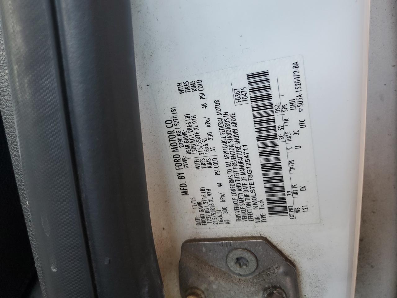FORD TRANSIT 2016 VIN NM0LS7E78G1254711 photo 12