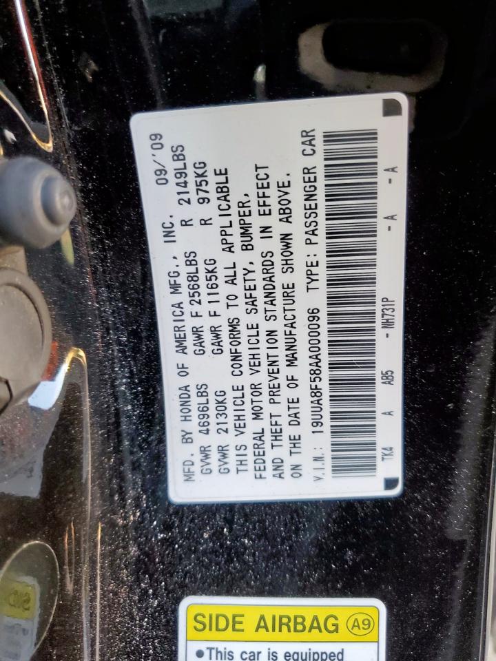 2010 Acura Tl VIN: 19UUA8F58AA000096 Lot: 62542935
