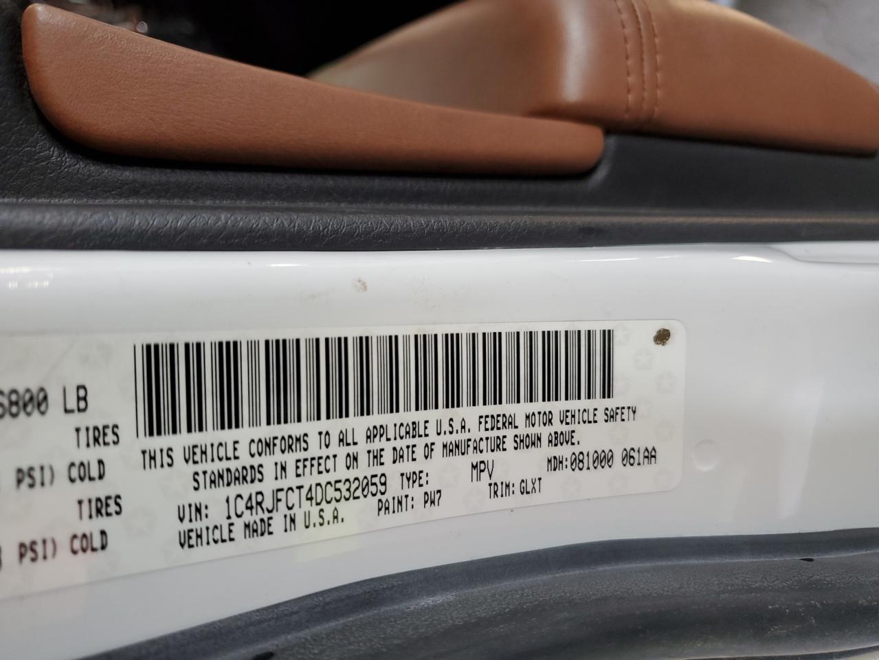 JEEP GRAND CHER 2013 VIN 1C4RJFCT4DC532059 zdjęcie 13