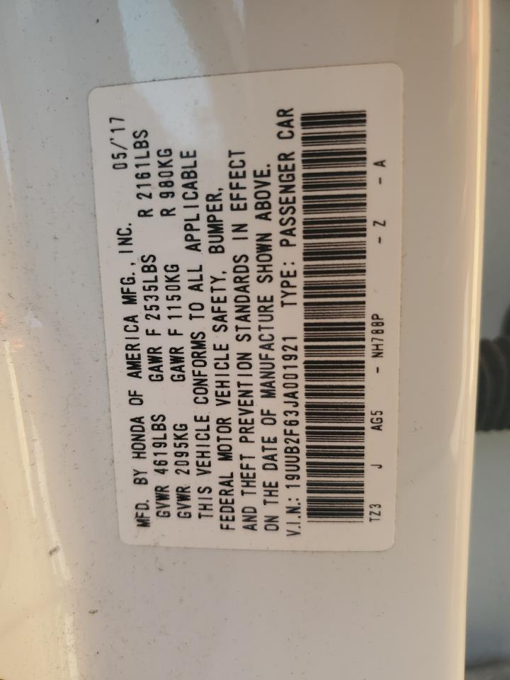2018 Acura Tlx Tech+A VIN: 19UUB2F63JA001921 Lot: 62278925