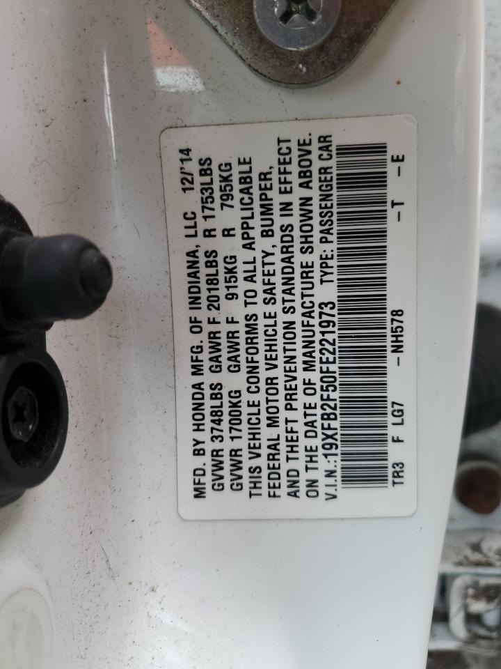 2015 Honda Civic Lx VIN: 19XFB2F50FE221973 Lot: 59556815