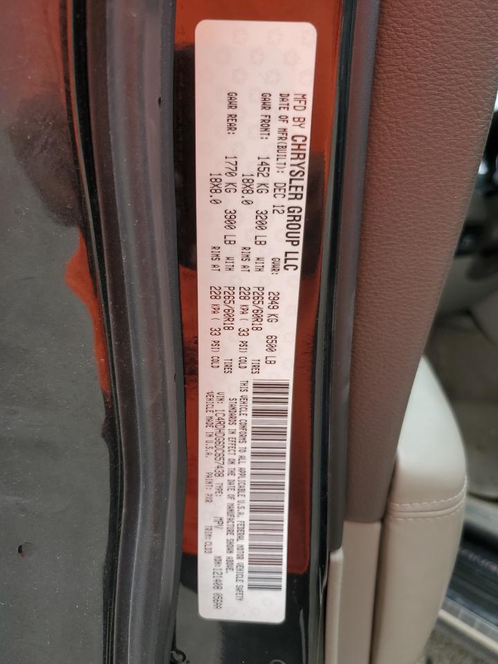 2013 Dodge Durango Crew VIN: 1C4RDHDG6DC657438 Lot: 62883675