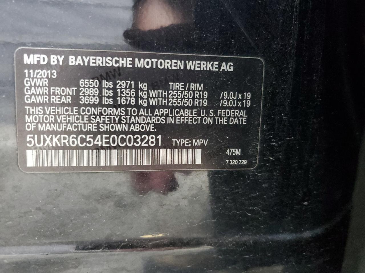 2014 BMW X5 xDrive50I VIN: 5UXKR6C54E0C03281 Lot: 61776045
