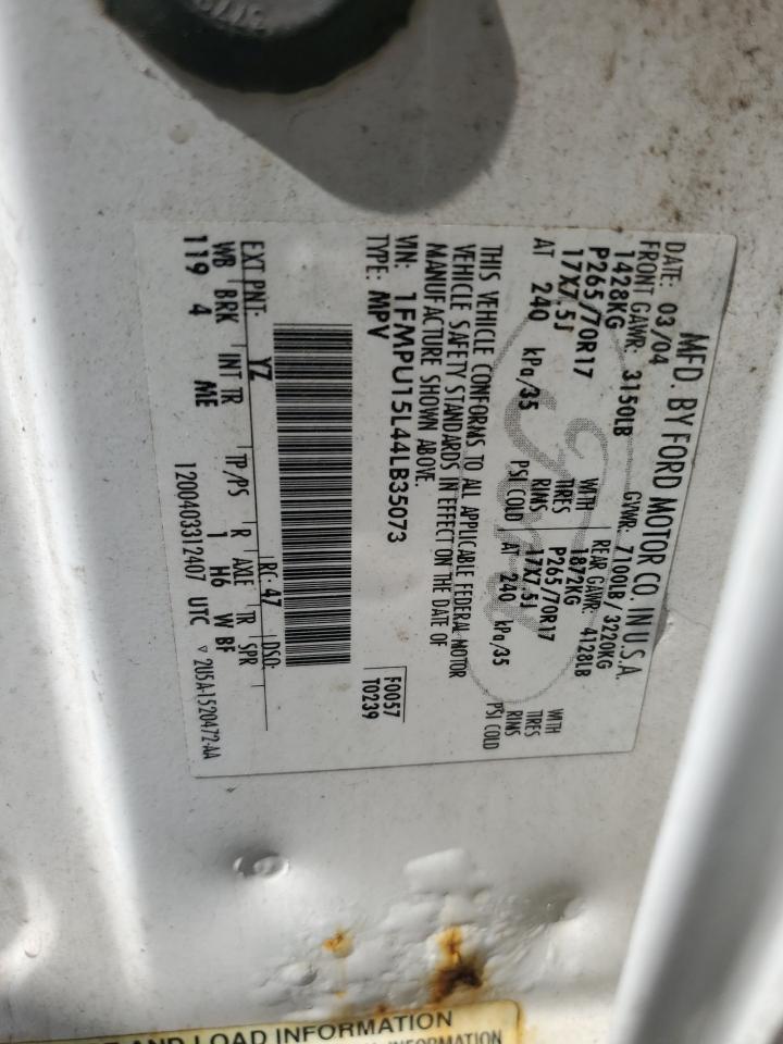 2004 Ford Expedition Xlt VIN: 1FMPU15L44LB35073 Lot: 61800145