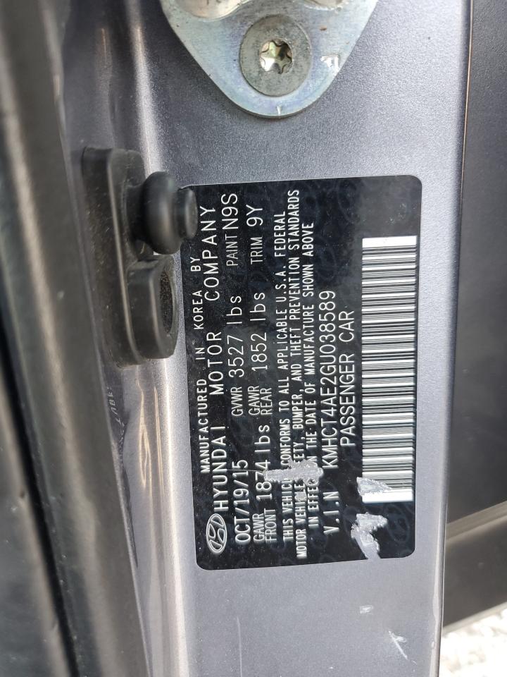 2016 Hyundai Accent Se VIN: KMHCT4AE2GU038589 Lot: 62138685