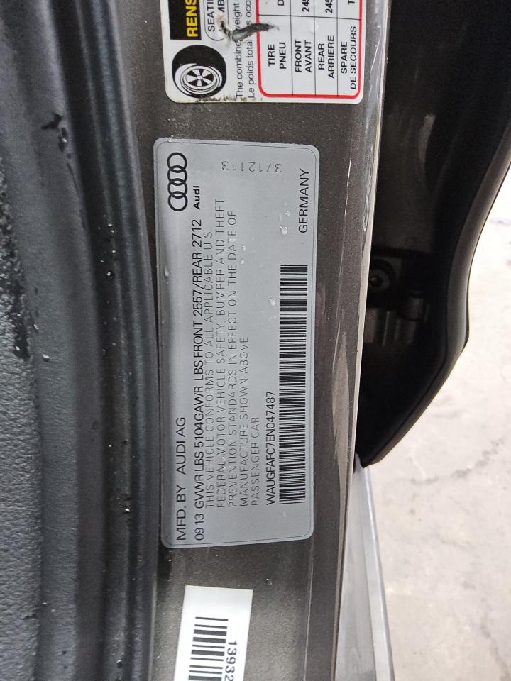 2014 Audi A6 Premium Plus VIN: WAUGFAFC7EN047487 Lot: 61468915