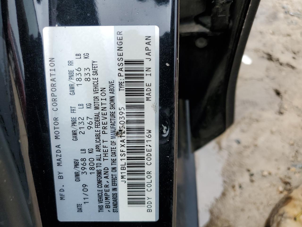 2010 Mazda 3 I VIN: JM1BL1SFXA1250395 Lot: 60906645