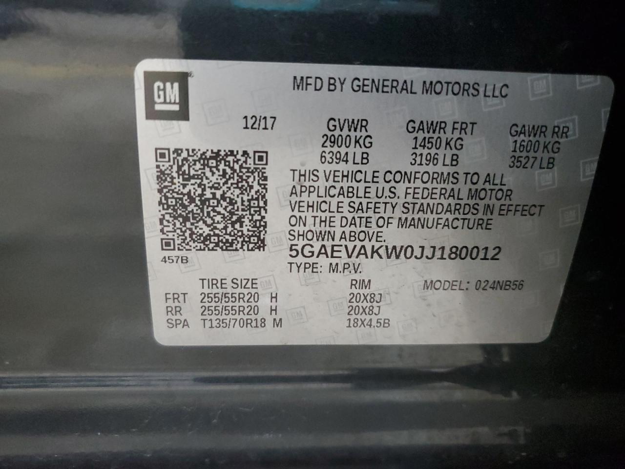 2018 Buick Enclave Essence VIN: 5GAEVAKW0JJ180012 Lot: 61492795