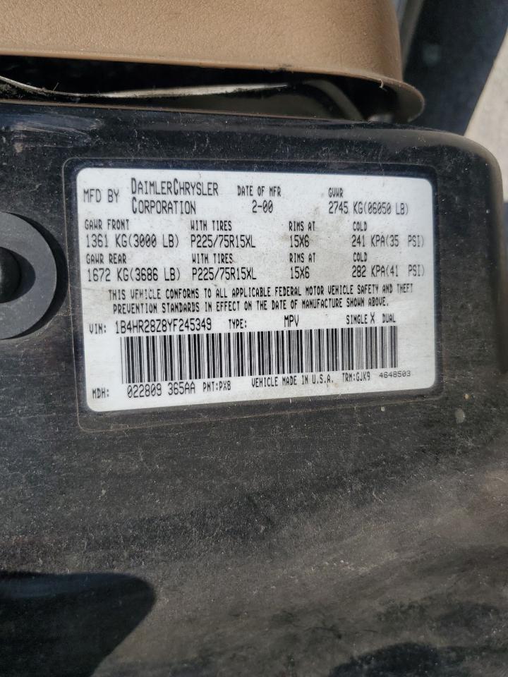 2000 Dodge Durango VIN: 1B4HR28Z8YF245349 Lot: 61291595