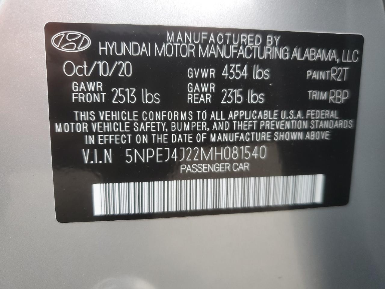 2021 Hyundai Sonata Sel Plus VIN: 5NPEJ4J22MH081540 Lot: 62568825