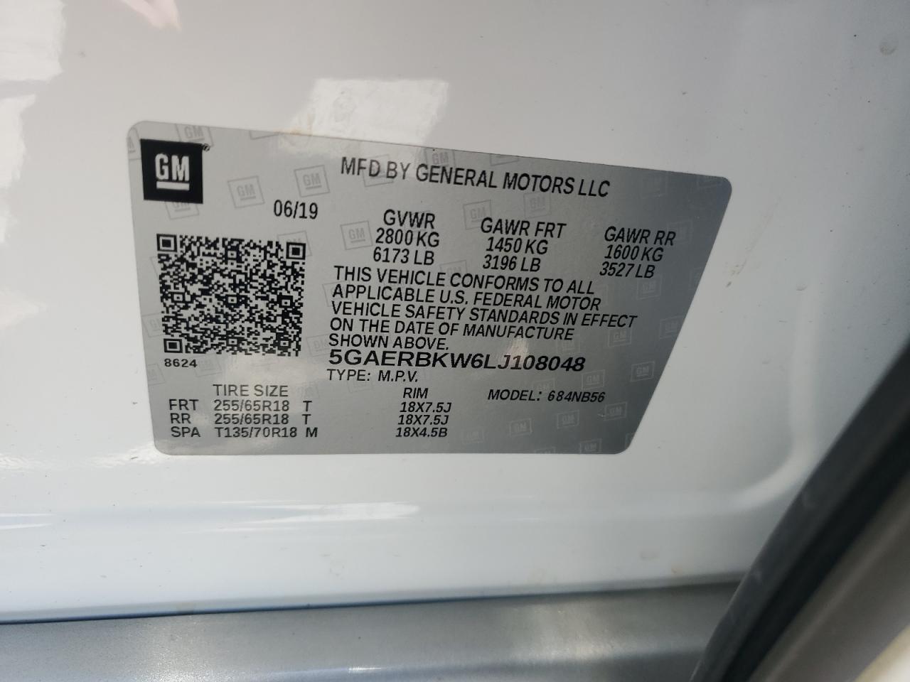 2020 Buick Enclave Essence VIN: 5GAERBKW6LJ108048 Lot: 60027305