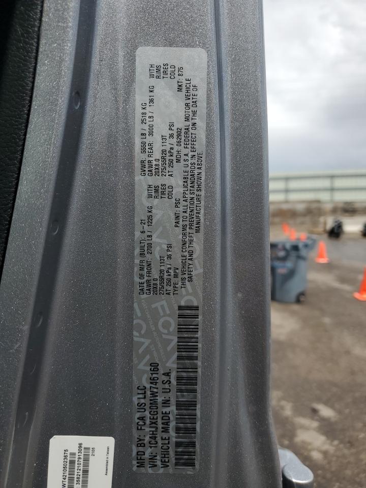 2021 Jeep Wrangler Unlimited Sahara VIN: 1C4HJXEG0MW746160 Lot: 62329075