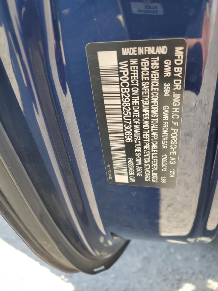 2005 Porsche Boxster S VIN: WP0CB29825U730696 Lot: 62401965