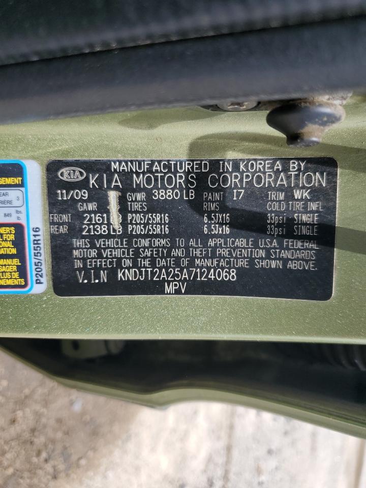 2010 Kia Soul + VIN: KNDJT2A25A7124068 Lot: 61466525