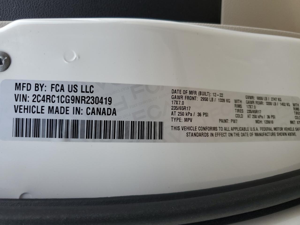 2022 Chrysler Voyager Lx VIN: 2C4RC1CG9NR230419 Lot: 63113835