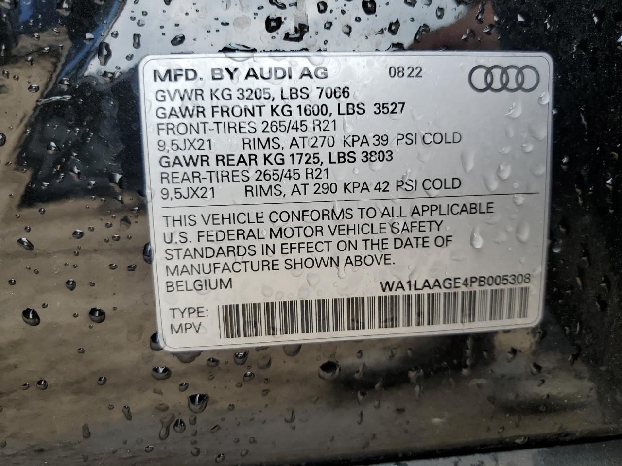 2023 Audi E-Tron Premium Plus VIN: WA1LAAGE4PB005308 Lot: 61150065