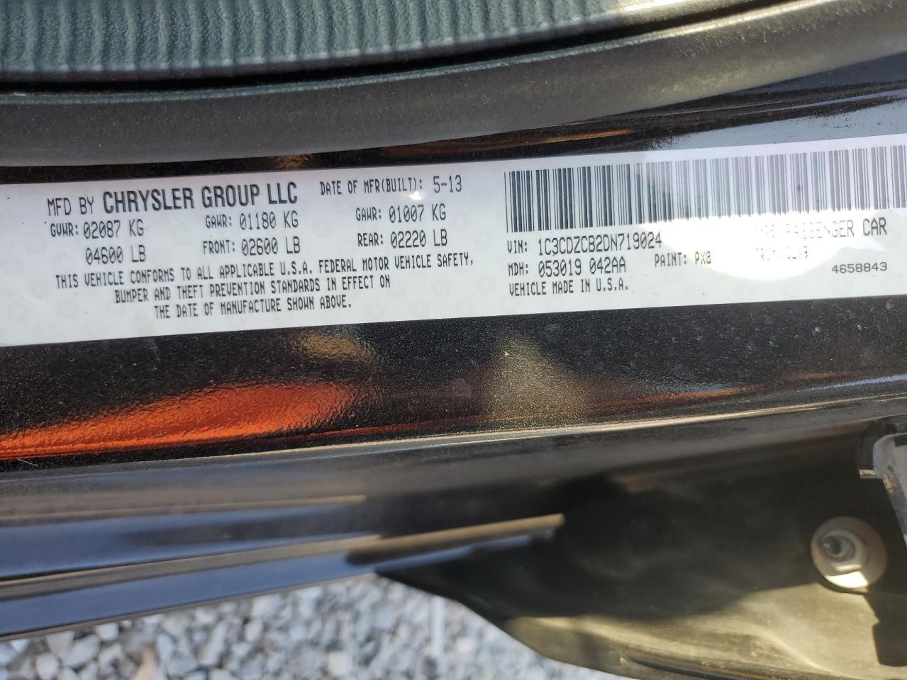 2013 Dodge Avenger Sxt VIN: 1C3CDZCB2DN719024 Lot: 58690335